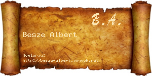 Besze Albert névjegykártya